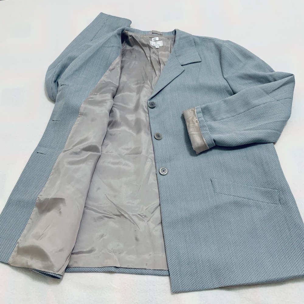 Zanella Blazer Jacket‎ Women's Size 16 Blue Green Geometric Print Made in Italy - Picture 5 of 12